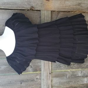 Intrigue Black Knit Layer Top Medium